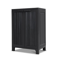 Gardeon Outdoor Storage Cabinet Box 92cm Lockable Cupboard Sheds Garage Adjustable Black Home & Garden Kings Warehouse 