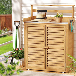 Gardeon Outdoor Storage Cabinet Box Potting Bench Table Shelf Chest Garden Shed Furniture Kings Warehouse 
