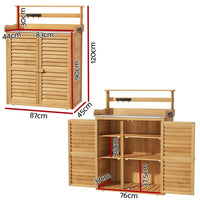 Gardeon Outdoor Storage Cabinet Box Potting Bench Table Shelf Chest Garden Shed Furniture Kings Warehouse 
