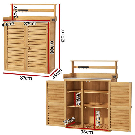 Gardeon Outdoor Storage Cabinet Box Potting Bench Table Shelf Chest Garden Shed Furniture Kings Warehouse 