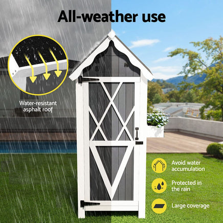 Gardeon Outdoor Storage Cabinet Shed Box Wooden Shelf Chest Garden Furniture Furniture Kings Warehouse 