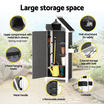 Gardeon Outdoor Storage Cabinet Shed Box Wooden Shelf Chest Garden Furniture Furniture Kings Warehouse 