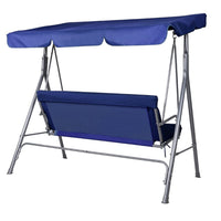 Gardeon Outdoor Swing Chair Garden Bench Furniture Canopy 3 Seater Navy Furniture Kings Warehouse 