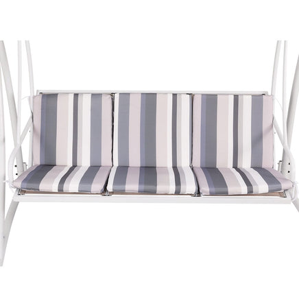 Gardeon Outdoor Swing Chair Garden Bench Furniture Canopy 3 Seater White Grey Furniture Kings Warehouse 