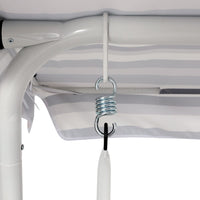 Gardeon Outdoor Swing Chair Garden Bench Furniture Canopy 3 Seater White Grey Furniture Kings Warehouse 