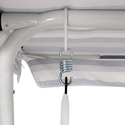 Gardeon Outdoor Swing Chair Garden Bench Furniture Canopy 3 Seater White Grey Furniture Kings Warehouse 