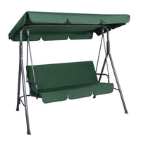 Gardeon Outdoor Swing Chair Garden Chair Bench Furniture Canopy 3 Seater Green Furniture Kings Warehouse 