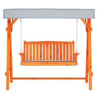 Gardeon Outdoor Wooden Swing Chair Garden Bench Canopy Cushion 3 Seater Teak Furniture Kings Warehouse 