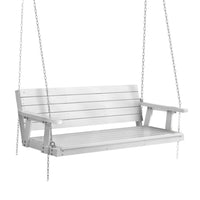 Gardeon Porch Swing Chair with Chain Outdoor Furniture 3 Seater Bench Wooden White