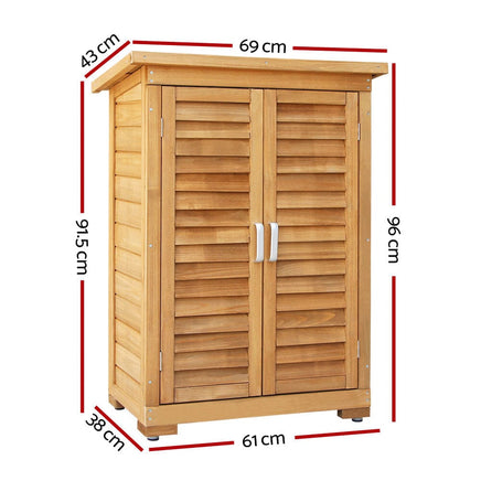 Gardeon Portable Wooden Garden Storage Cabinet Furniture Kings Warehouse 