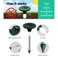 Gardeon Snake Repeller Set of 20 Multi Pulse Solar LED Plus Ultrasonic Pest Rodent Home & Garden Kings Warehouse 