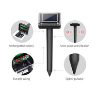 Gardeon Solar Snake Repeller 8X Multi Pulse Ultrasonic Powered Pest Repellent Pet Care Kings Warehouse 