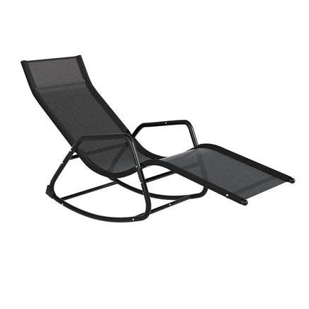 Gardeon Sun Lounge Rocking Chair Outdoor Lounger Patio Furniture Pool Garden Furniture Kings Warehouse 