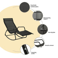 Gardeon Sun Lounge Rocking Chair Outdoor Lounger Patio Furniture Pool Garden Furniture Kings Warehouse 