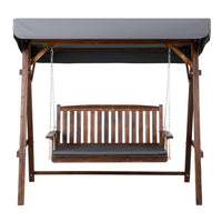 Gardeon Wooden Swing Chair Garden Bench Canopy 3 Seater Outdoor Furniture Furniture Kings Warehouse 