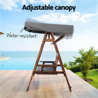 Gardeon Wooden Swing Chair Garden Bench Canopy 3 Seater Outdoor Furniture Furniture Kings Warehouse 