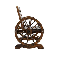 Gardeon Wooden Wagon Wheel Bench - Brown Summer Sale Kings Warehouse 