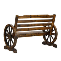 Gardeon Wooden Wagon Wheel Bench - Brown Summer Sale Kings Warehouse 