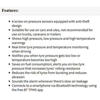 Gator DIY BT Wireless Car Tyre Pressure Monitor Monitoring System App Control TPM iOS Kings Warehouse 