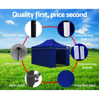 Gazebo 3x4.5 Pop Up Marquee Folding Tent Wedding Gazebos Camping Outdoor Shade Canopy Blue Home & Garden Kings Warehouse 