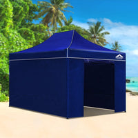 Gazebo 3x4.5 Pop Up Marquee Folding Tent Wedding Gazebos Camping Outdoor Shade Canopy Blue Home & Garden Kings Warehouse 