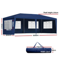 Gazebo 3x6 Outdoor Marquee Gazebos Wedding Party Camping Tent 6 Wall Panels Kings Warehouse 