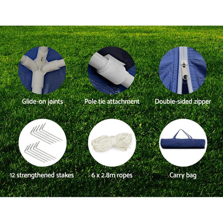 Gazebo 3x6 Outdoor Marquee Gazebos Wedding Party Camping Tent 6 Wall Panels Kings Warehouse 