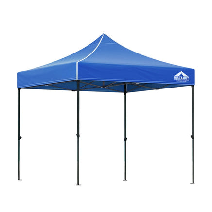 Gazebo Pop Up 3x3m w/Base Podx4 Marquee Folding Outdoor Wedding Camping Tent Shade Canopy Blue Home & Garden Kings Warehouse 
