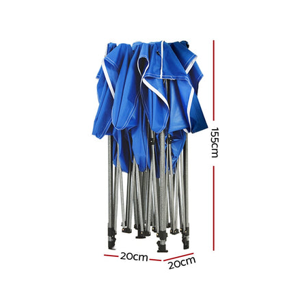 Gazebo Pop Up 3x3m w/Base Podx4 Marquee Folding Outdoor Wedding Camping Tent Shade Canopy Blue Home & Garden Kings Warehouse 