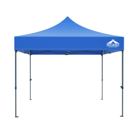 Gazebo Pop Up 3x3m w/Base Podx4 Marquee Folding Outdoor Wedding Camping Tent Shade Canopy Blue Home & Garden Kings Warehouse 