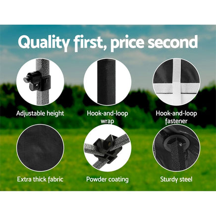 Gazebo Pop Up Marquee 3x3 Folding 500D Wedding Tent Base Pod Black Home & Garden Kings Warehouse 