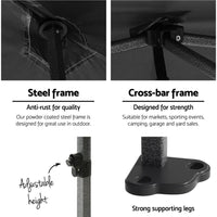 Gazebo Pop Up Marquee 3x3 Folding 500D Wedding Tent Base Pod Black Home & Garden Kings Warehouse 