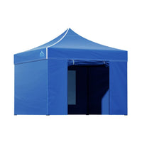 Gazebo Pop Up Marquee 3x3 Folding Tent Wedding Gazebos 500D Oxford Blue Home & Garden Kings Warehouse 