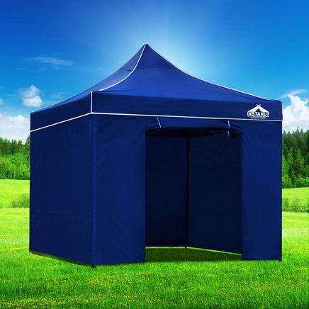 Gazebo Pop Up Marquee 3x3 Folding Tent Wedding Gazebos 500D Oxford Blue Home & Garden Kings Warehouse 