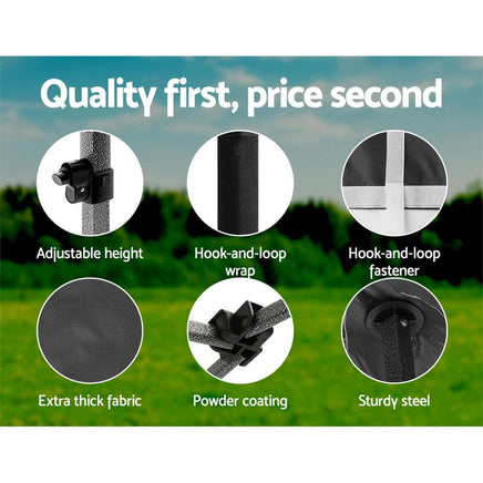 Gazebo Pop Up Marquee 3x3m Folding Tent Wedding Gazebos 500D Black Home & Garden Kings Warehouse 