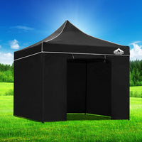 Gazebo Pop Up Marquee 3x3m Folding Tent Wedding Gazebos 500D Black Home & Garden Kings Warehouse 