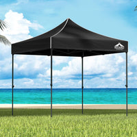 Gazebo Pop Up Marquee 3x3m Folding Tent Wedding Outdoor Camping Canopy Gazebos Shade Black Home & Garden Kings Warehouse 