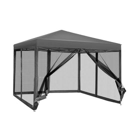 Gazebo Pop Up Marquee 3x3m Wedding Party Outdoor Camping Tent Canopy Shade Mesh Wall Grey Home & Garden Kings Warehouse 