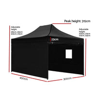 Gazebo Pop Up Marquee 3x4.5 Outdoor Tent Folding Wedding Gazebos Kings Warehouse 