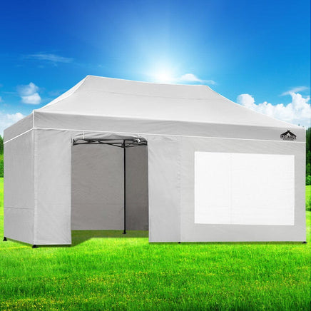 Gazebo Pop Up Marquee 3x6 Folding Tent Gazebos 500D Oxford Fabric White Home & Garden Kings Warehouse 