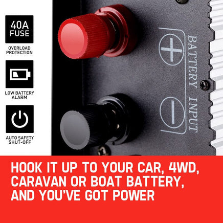 GENPOWER Pure Sine Wave 2000W/4000W 12V/240V Power Inverter Caravan Boat CarPlug Kings Warehouse 