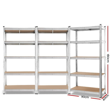 Giants 3x1.8M Warehouse Shelving Rack Racking Garage Metal Storage Shelves Tools Kings Warehouse 