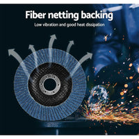 Giantz 100 PCS Zirconia Sanding Flap Disc 5  125mm 80Grit Angle Grinding Wheel Summer Sale KingsWarehouse 