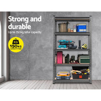 Giantz 1.5M Garage Shelving Warehouse Rack Pallet Racking Storage Shelf Charcoal Tools Kings Warehouse 