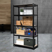 Giantz 1.5M Garage Shelving Warehouse Rack Pallet Racking Storage Shelve Black Tools Kings Warehouse 