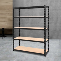 Giantz 1.8M Garage Shelving Warehouse Rack Pallet Racking Storage Shelve Black Tools Kings Warehouse 