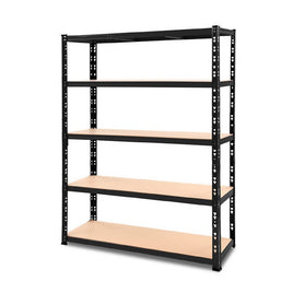 Giantz 1.8M Garage Shelving Warehouse Rack Pallet Racking Storage Shelve Black Tools Kings Warehouse