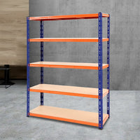 Giantz 1.8M Garage Shelving Warehouse Rack Pallet Racking Storage Shelve Blue Tools Kings Warehouse 