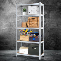 Giantz 1.8M Warehouse Racking Rack Shelving Garage Steel Metal Storage Shelves Silver Tools Kings Warehouse 