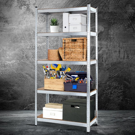 Giantz 1.8M Warehouse Racking Rack Shelving Garage Steel Metal Storage Shelves Silver Tools Kings Warehouse 